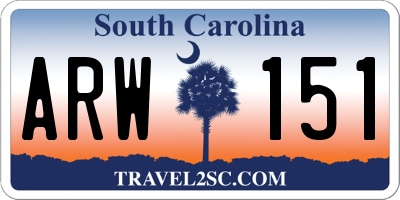 SC license plate ARW151