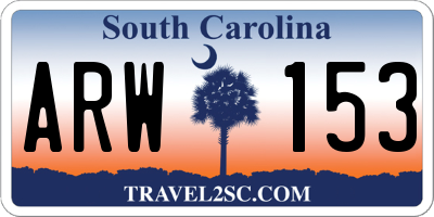 SC license plate ARW153