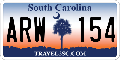 SC license plate ARW154
