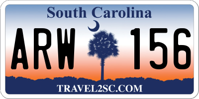 SC license plate ARW156