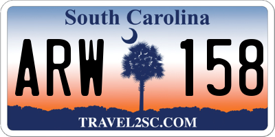 SC license plate ARW158