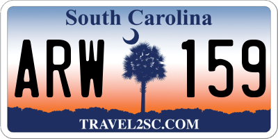 SC license plate ARW159