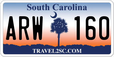 SC license plate ARW160