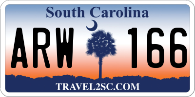 SC license plate ARW166