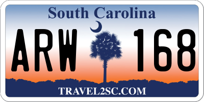 SC license plate ARW168