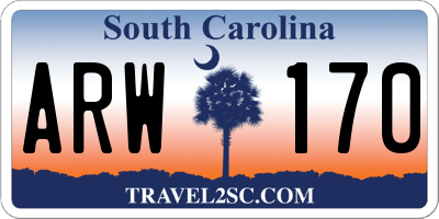 SC license plate ARW170