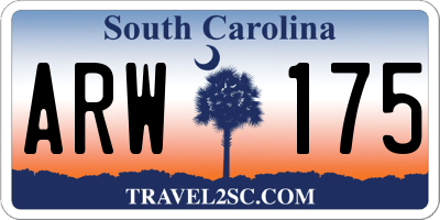 SC license plate ARW175