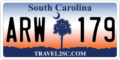 SC license plate ARW179