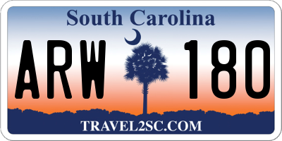 SC license plate ARW180