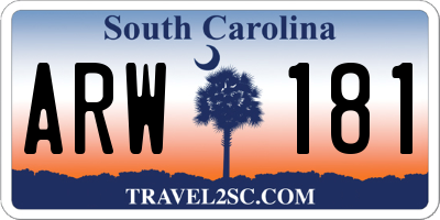 SC license plate ARW181