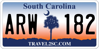 SC license plate ARW182
