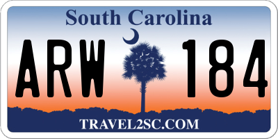 SC license plate ARW184