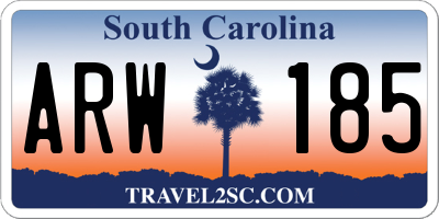 SC license plate ARW185