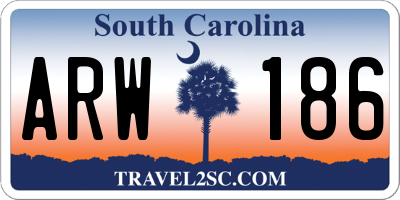 SC license plate ARW186