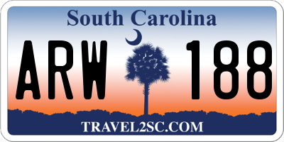 SC license plate ARW188