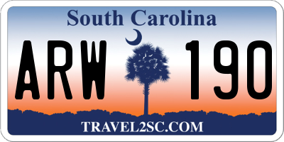 SC license plate ARW190