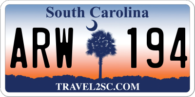 SC license plate ARW194