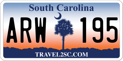 SC license plate ARW195