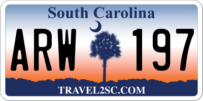 SC license plate ARW197
