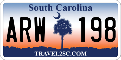 SC license plate ARW198