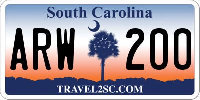 SC license plate ARW200