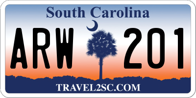 SC license plate ARW201