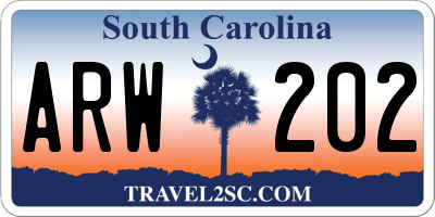 SC license plate ARW202