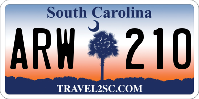 SC license plate ARW210