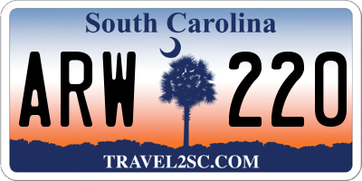 SC license plate ARW220