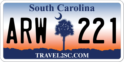 SC license plate ARW221