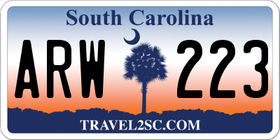 SC license plate ARW223