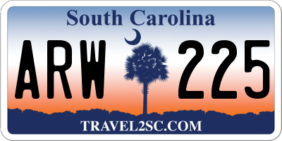 SC license plate ARW225