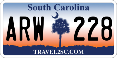 SC license plate ARW228
