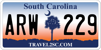 SC license plate ARW229