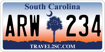SC license plate ARW234