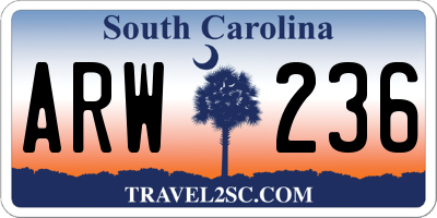 SC license plate ARW236