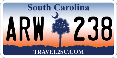 SC license plate ARW238