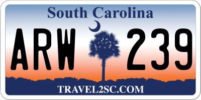 SC license plate ARW239