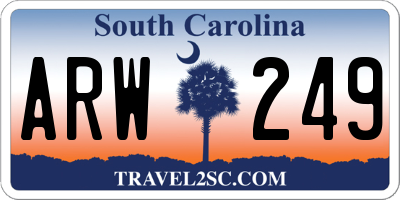 SC license plate ARW249