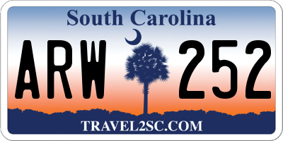 SC license plate ARW252