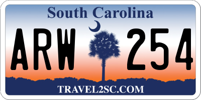 SC license plate ARW254