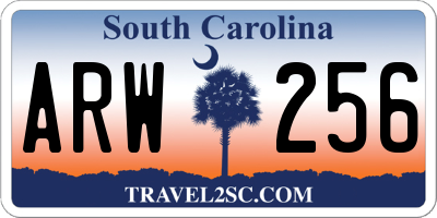 SC license plate ARW256