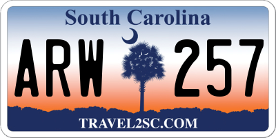 SC license plate ARW257