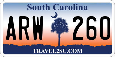 SC license plate ARW260
