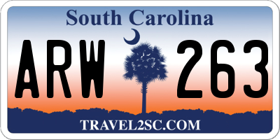 SC license plate ARW263