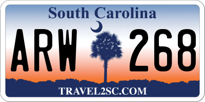 SC license plate ARW268