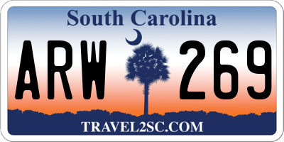 SC license plate ARW269