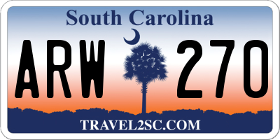 SC license plate ARW270