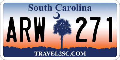 SC license plate ARW271