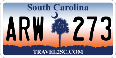 SC license plate ARW273